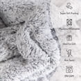thumbnail image 6 of DecorX Throw Blanket Grey Flannel Fleece - Soft Fur Feel - Gray & White Contrast - 50x60 in, 6 of 13