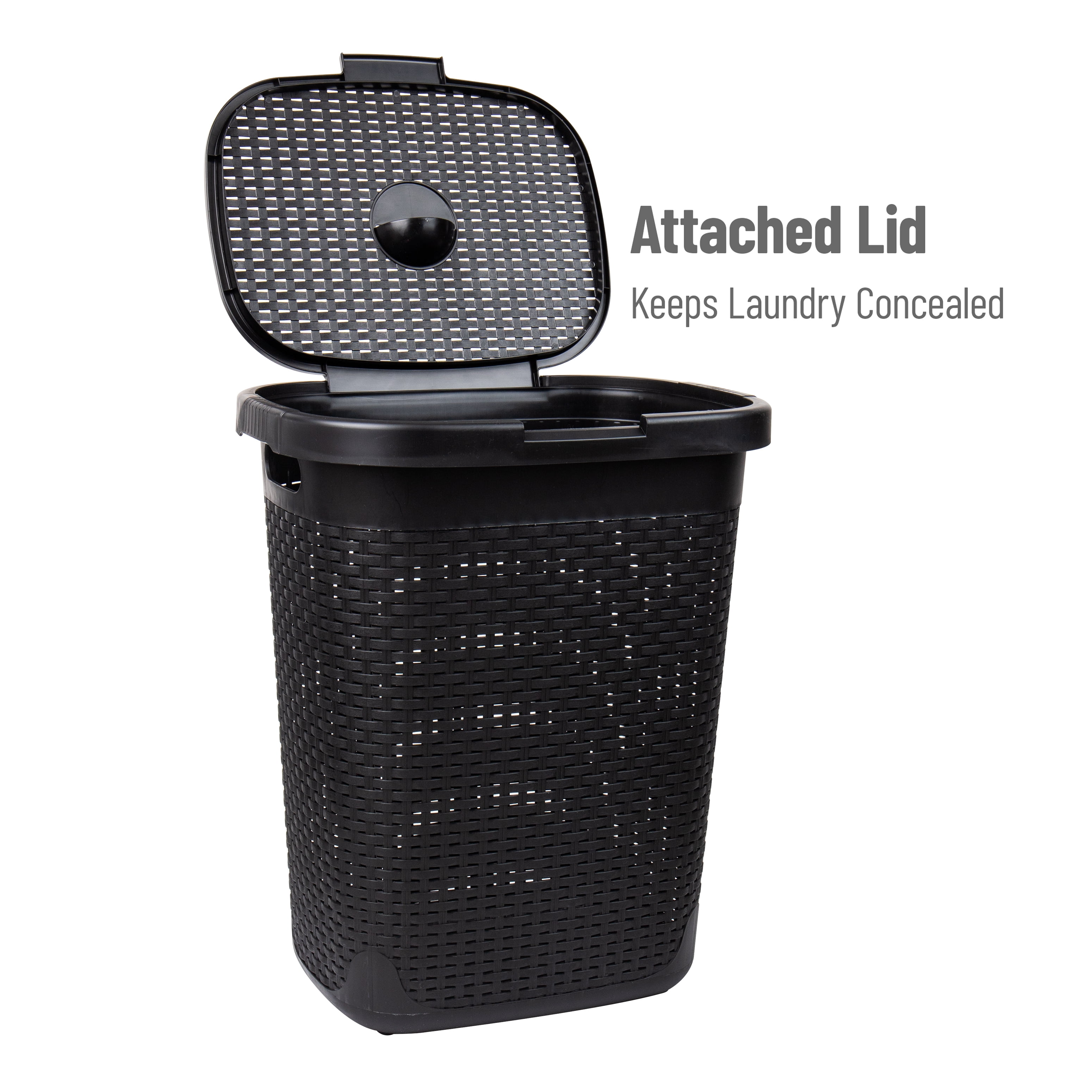 Mind Reader Slim Portable Laundry Hamper, Black