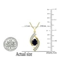 thumbnail image 3 of Dazzlingrock Collection 8X6mm Oval Blue Sapphire & Round White Diamond Flame Pendant for Women with 18 Inch Gold Chain (0.30 ctw, Color I-J, Clarity I1-I2) in 14K Yellow Gold, 3 of 4