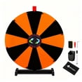 thumbnail image 1 of WinSpin Roue de Prix d'Exposition 24 Pouces Noire et Orange Bricolage de Table 12 Emplacements Modulaire Roue Tournante Personnalisée pour Salon Professionnel Pop-Up, 1 of 9