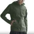 thumbnail image 4 of HOOMEUMY Mens Hooded Athletic Jacket Workout Drop Shoulder Clothes Fashion 2025 Trendy Classic Solid Coat Stand Collar Design Full Zip Up Lightweight Running Sports Jacket Casual Green XL, 4 of 4