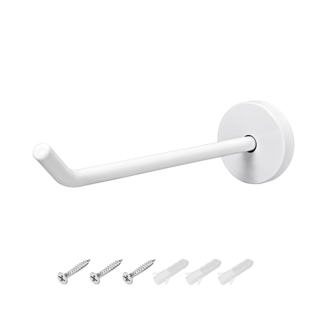 1 pieza, gancho de pared de 5.6", gancho para ropa, colgador de toallas individual de acero inoxidable blanco