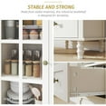 thumbnail image 4 of FLH Sideboard Buffet Pantry Cabinet Contemporary 52 Inch, 2 Glass Doors, 2 Drawers, White, 4 of 10
