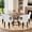 Walnut+black,White, variant on 7 Piece Dining Set for 6, Modern Industrial Round Table with Walnut Top and Black PU Chairs with Ergonomic Buckle Backrest for Kitchen, Walnut+Black