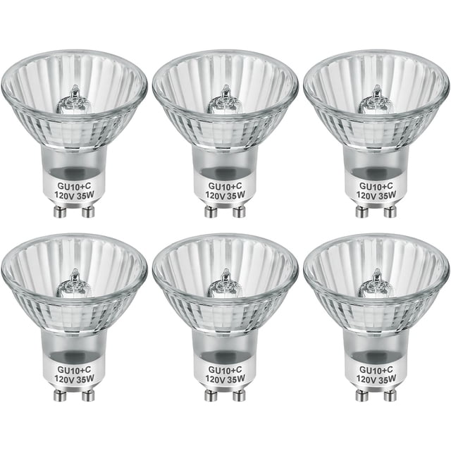 Bombillas halógenas SerbiOn GU10 de 35 W, regulables, color blanco cálido (paquete de 6)