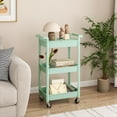 thumbnail image 7 of 3-Tier Rolling Cart with Detachable Tray Top, Mobile Kitchen Storage for Office, Classroom, Living Room, 7 of 7