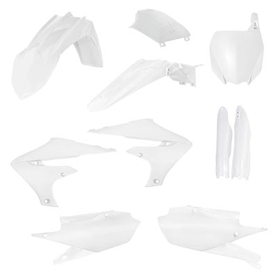 Acerbis Full Plastic Kit With Tank Cover White - Fits: Yamaha YZ250F
