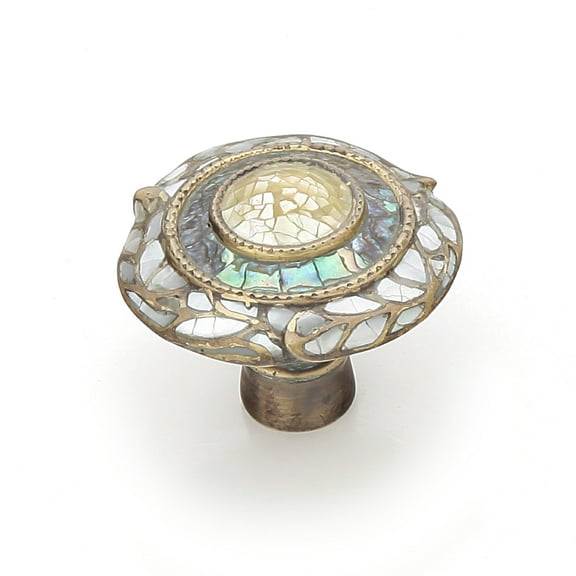 Schaub And Company 651-AD Fair Isle 1-1/2" Luxury Designer Round Solid Brass Cabinet Knob