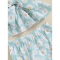 thumbnail image 6 of Aojekbee Baby Girls Summer Shorts Sets Sleeveless Daisy Print Bow Cami Tops PP Shorts Sets, 6 of 9