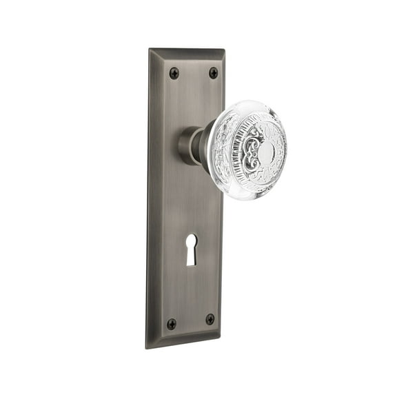 Nostalgic Warehouse Nykced_Prv_238_Kh Vintage Crystal Egg And Dart Privacy Door Knob Set -