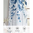 thumbnail image 6 of Blue Eucalyptus Leaves Sheer Curtains 54 Inch Length 2 Panels Set for Living Room/Bedroom, Watercolor Botanical Weeping Leaf Kitchen Curtains Grommet Semi-Sheer Curtains Window Treatments 42"x54"x2, 6 of 7
