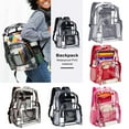 thumbnail image 2 of POINTERTECK PVC Students Backpack Waterproof Clear Portable Adjustable Padded Straps Multi-pocket Large Capacity Teenage Casual Schoolbag Bookbag School Supplies, 2 of 11