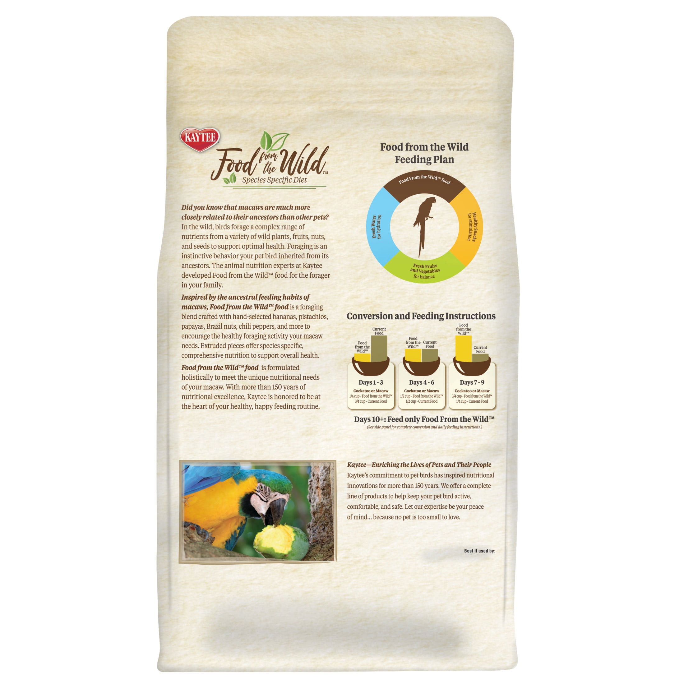 Kaytee Food from the Wild Natural Pet Macaw Bird Food, 2.5 Pound