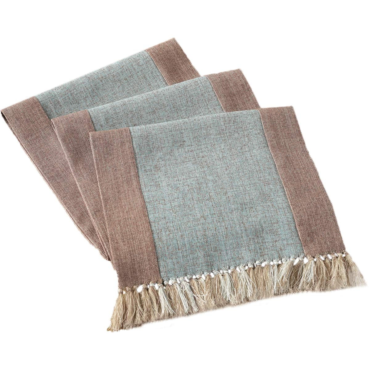 Coolmade Cotton Table Runner with Fringe Non Slip Farmhouse Tassel