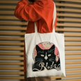 thumbnail image 5 of JEUXUS Cat Mom Happy Mothers Day For Cat Lovers Family Matching Canvas Tote Bag - A Great Gift Item 14.1x15.7in, 5 of 5