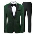 thumbnail image 2 of Dpytoraw Men's Casual Suit Two Piece Sequined Suit One Button Slim Shiny Dress Coat Jacket Classic Regular Fit Suits Sets, 2 of 5
