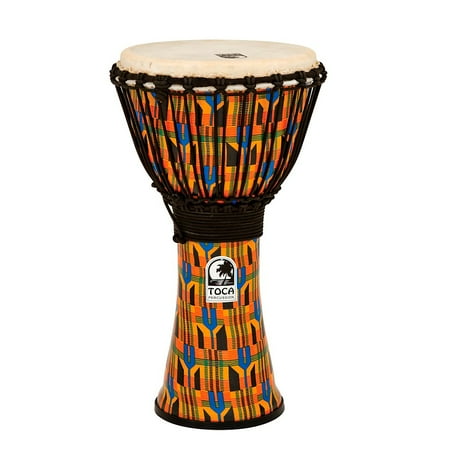 Toca Freestyle Kente Cloth Rope Tuned Djembe 10 in.