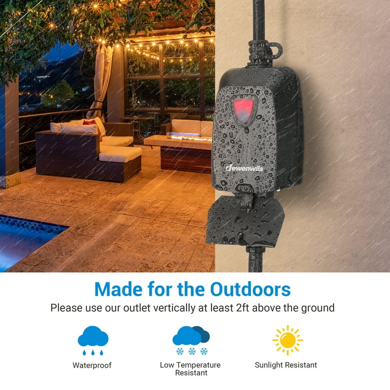 Dewenwils Outdoor Indoor Wireless Remote Control Outlet Kit