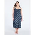 thumbnail image 2 of Joyspun Women's Woven Midi Sleep Gown with Shoulder Tie, Sizes XS-3X, 2 of 4