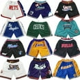 thumbnail image 3 of Jersey Shorts, Lakers Raptors Magic Hot Retro Dense Rust Pocket Training Pants, Men's And Women's Sports Shorts, 3 of 3