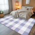 thumbnail image 5 of Purple White Buffalo Check 6x9 Area Rugs, Farmhouse Plaid Modern Geometric Non-Skid Rubber Backing Large Rectangle Rugs - Living Room Bedroom Home Office, Indoor Floor Mat Carpets Washable Rug, 5 of 9