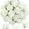 thumbnail image 5 of 20 piezas de flores artificiales de seda color crema rosa gran oferta ramo de novia para boda y Navidad álbum de recortes regalo de bricolaje decoración de arco de jardín para el hogar, 5 of 5