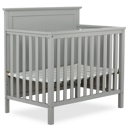 Dream On Me Ava 4-in-1 Convertible Mini Crib in Pebble Grey