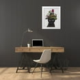 thumbnail image 3 of Fab Funky 12x14 White Modern Wood Framed Museum Art Print Titled - Black Cat with Teapot and Owl, 3 of 4