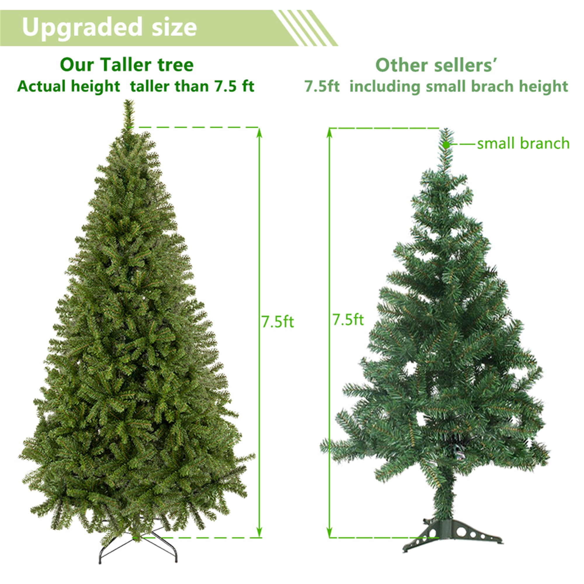 Kepooman 7.5FT Christmas Tree, PVC Xmas Tree with 1450 Branch for Home, Yellow Green Kepooman 7.5FT Christmas Tree, PVC Xmas Tree with 1450 Branch for Home, Yellow Green