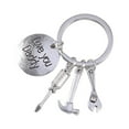 thumbnail image 4 of HONITANO 1Pack Alloy Round Keychain for Dad with Engraved Words Mini Repair Tools Design Silver 2.50X2.50X0.10CM, 4 of 8