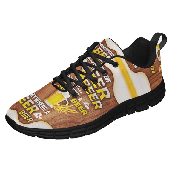 Everywhere A Beer Beer Running Shoes Sneakers Mesh Black Size 3.5