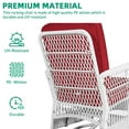 thumbnail image 4 of VIVIJASON 3-Piece Outdoor Conversation Bistro Set, Patio Swivel Glider Rocking Chairs Rattan Furniture Sets w/ 2 White Rattan Chairs, Glass Top Side Table for Porch Backyard, Red Cushions, 4 of 8