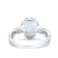 thumbnail image 3 of Halo Oval Infinity Shank Ring Lab Created Blue White 925 Sterling Silver Size 6, 3 of 6