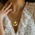 thumbnail image 3 of Tangerine Women's Glass Circular Pendant Necklace, 3 of 5
