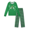 thumbnail image 2 of DARING DIVA Men's Christmas Plaid Long Sleeve Pajama Sets 2XL Green, 2 of 4