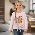thumbnail image 4 of Xixirimido Cute Axolotl & Capybara Pink Pattern Girls Long Sleeve Shirts Casual T-shirt Loose Fit Tunic Tops Crewneck Tie-hem Blouse Tees for Fall Winter, Size 9-10, 4 of 7