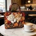 thumbnail image 2 of Clearance! Vintage Quilted Canvas Cat Reusable Tote Gift Bags, Lightweight Travel Bag, Made of Natural Canvas with Handle, Cotton Shoulder Bag for Shopping Beach Work School, Gift for Friends(Cat A), 2 of 6