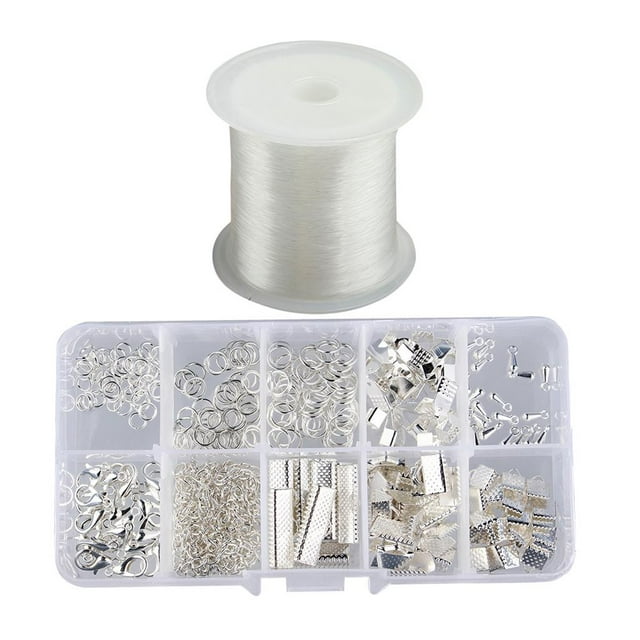 Kit De Brazalete Ends Cierres De Langosta Con Anillos Y Extensores De Cadena Con Brazalete De Cristal De Nylon Brazalete