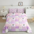 thumbnail image 2 of Feelyou Princess Flower Kids Full Size Comforter Sets, Romantic Butterfly Bedding Comforter Set, Fashion Purple Check Plaid Reversible Bedding Sets, Ultra Soft Bedroom Decor, 3-Piece, 2 of 8