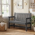thumbnail image 2 of SERWALL Outdoor Bench for 2-Person, Weather-Resistant HDPE with Aluminum Reinforcement, Supports 660 lbs, Comfortable Seating for Patio, Garden, and Porch, Grey, 2 of 13