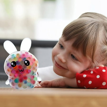

Opvise 1 Set Pinching Rabbit High Toughness Rebound Not Easily Break Explosion-proof Lovely Expression Happy Easter Pinching Bunny Party Favor A