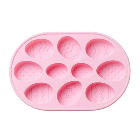 

Handmade Holiday Decoration Chocolate Cake Mold Baking Pan Silicone Mold Love Heart Easter Egg 10 Cavities PINK