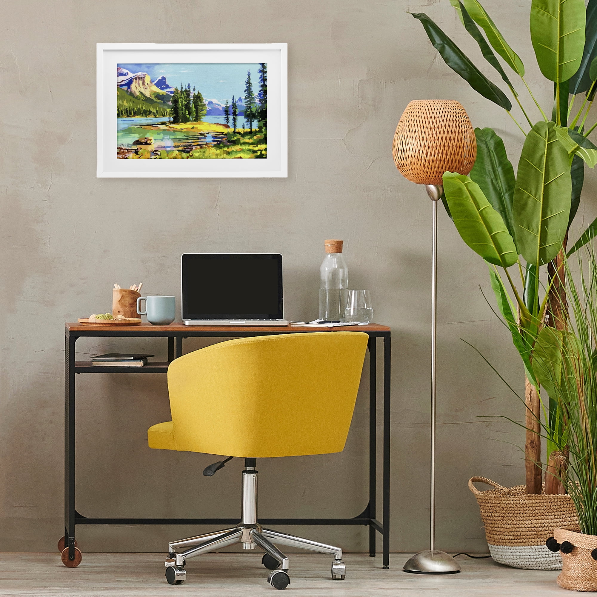 Stupell Industries Alpine Mountain Solitude White Framed Print Under Glass, design by John Jaster