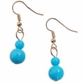 thumbnail image 4 of Humble Chic Aqua Marbled Ball Drop Dangle Earrings for Women - Lightweight Boho Bead Drops, 4 of 4