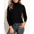 thumbnail image 3 of PrettyGuide Women's Turtleneck Sweater Long Sleeve Cable Knit Sweater Pullover Tops, 3 of 6