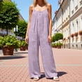 thumbnail image 2 of Women's Jumpsuits Casual Loose Wide Leg Fashion Strapless Pants Romper,Purple,2XL, 2 of 5