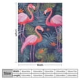 thumbnail image 4 of JRXY  Tropical Flamingos with Palm Leaves Throw Blanket Ultra Soft Warm All Season Decorative Blankets for Bed Chair Car Sofa Couch Bedroom White, 4 of 6