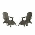 thumbnail image 3 of WestinTrends Tuscany 4-Piece HIPS Outdoor Folding Adirondack Seashell Chair With Folding Ottoman (Set of 2), Charcoal Gray, 3 of 5