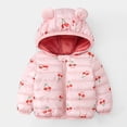 thumbnail image 2 of Splozh Toddler Girl Print Rain Jacket Fashion Cute Toddler Boys Girls Winter Windproof Cartoon Hooded Coat Jacket Kids Warm Outerwear,Red,18-24 Months, 2 of 4