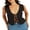 Black, variant on Michellecmm Women Tank Tops Sleeveless V Neck Solid Color Bow Tie Front Vest